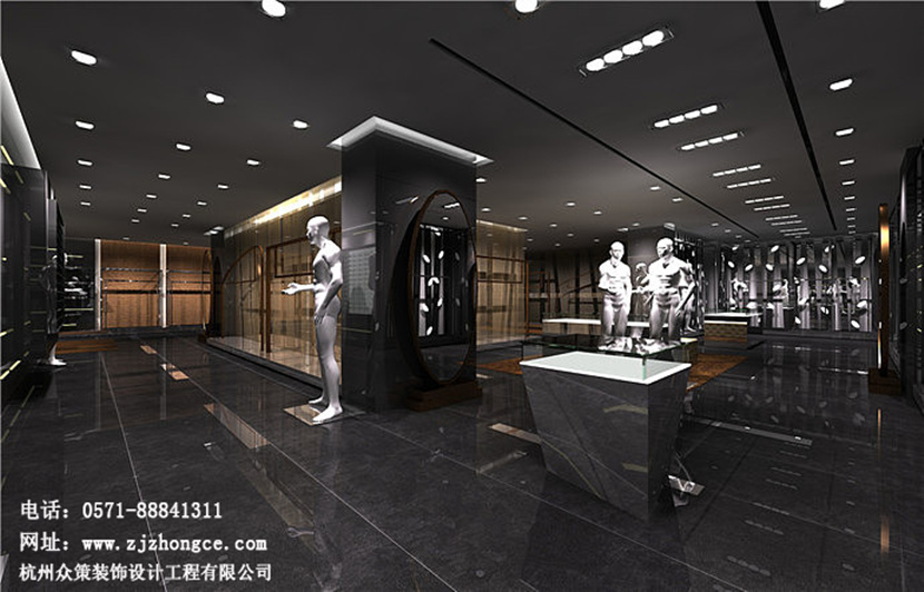 300平品牌男装店装修效果图
